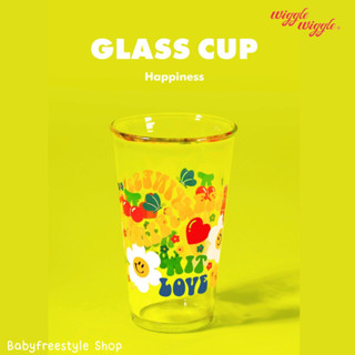 แก้วใส Wiggle Wiggle Glass Cup Happiness ความจุ 500 ml