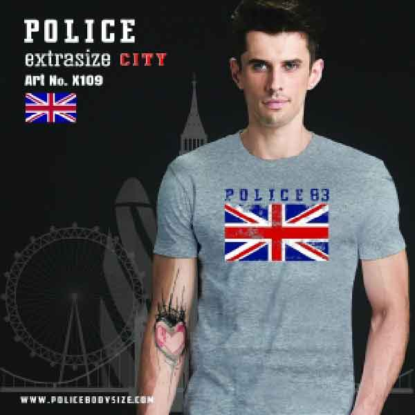 Police เสื้อยืด ทรง Slim fit ใส่ได้ผู้ชาย/ผู้หญิง (F562,B373,X109) — صورة 2