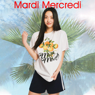 MARDI MERCREDI TSHIRT ORANGE BRANCHE_WHITE direct shipiing from korea