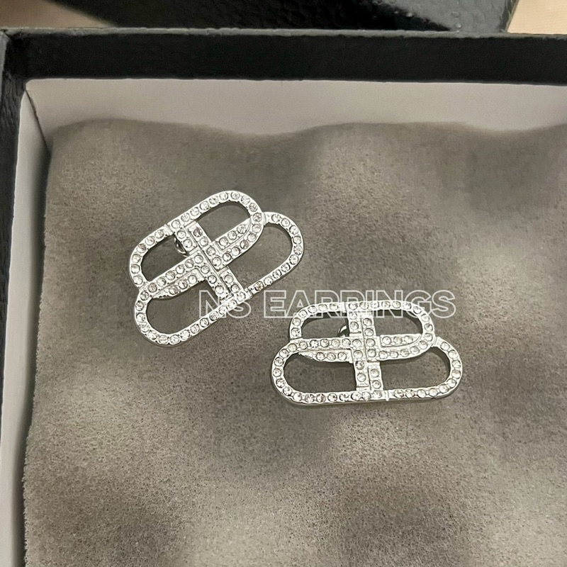 NS.EARRINGS | NS667 - WOMEN'S BB SMALL STUD EARRINGS IN CRYSTAL/SILVER