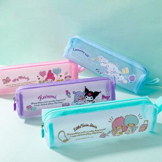 Sanrio กระเป๋าดินสอ ตาข่ายโปร่งใส น่ารัก Melody Cinnamoroll Kuromi ลายการ์ตูน ขนาดใหญ่ จุของได้เยอะ เครื่องเขียนของนักเรียน