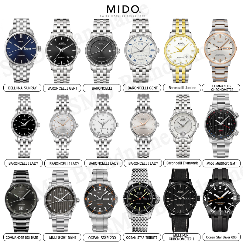 MIDO นาฬิกาข้อมือ ชาย/หญิง สินค้าแท้ ประกันศูนย์ไทย Baroncelli Commander Multifort
