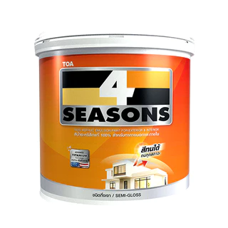 สีทาบ้าน สีเทา TOA โฟร์ซีซั่นส์ สีทนได้ ขนาด 9L แบบกึ่งเงา และ ด้าน ทนทานนาน 8 ปี สีน้ำอะคริลิค เช็ดล้างได้