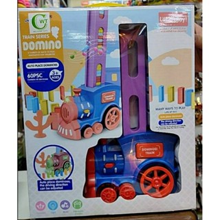 ของเล่นเด็กรถไฟโดมิโนใช้ถ่านพร้อมถ่านให้คะ