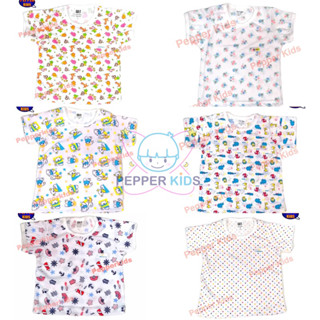 เสื้อยืดไหล่กระดุม เสื้อยืดเด็ก 6-9 เดือน