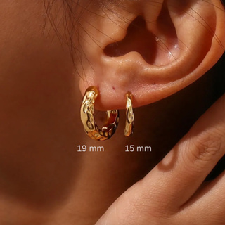 Escapism hoop earrings / stainless 18k gold plated