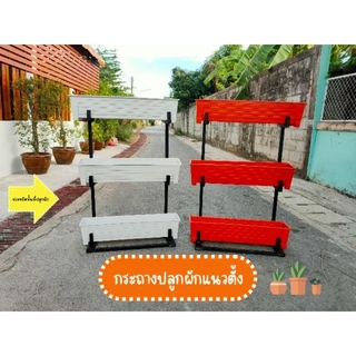 กระถางต้นไม้ โครงเหล็ก 3 ชั้น สวนผักแนวตั้ง