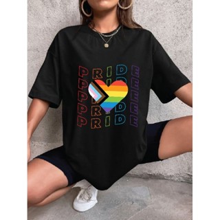 🏳️‍🌈 เสื้อ PRIDE MONTH LGBTQ รูปหัวใจ พร้อมส่ง ผ้า COTTON 100%