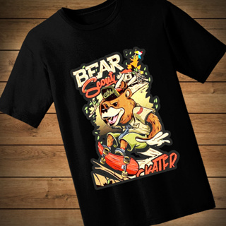 #092 เสื้อยืดลายการ์ตูน BEAR SCOUT เสื้อยืดสีดำ เสื้อใส่เล่น เสื้อยืด เสื้อคอกลม ใส่สบาย เสื้อสกรีน เสื้อสั่งทำ เสื้อยืด