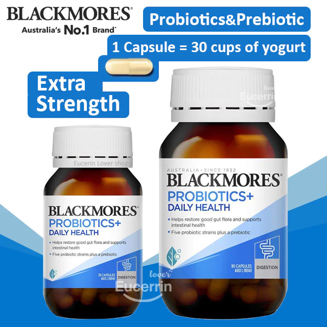 Blackmores Probiotics+ Daily Health 90 Capsules โปรไบโอติกและพรีไบโอติก สนับสนุนสุขภาพลำไส้