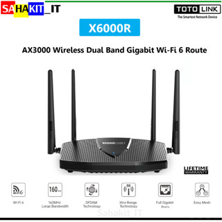 เราเตอร์ Totolink AX3000 Wireless Dual Band Gigabit Wi-Fi 6 Router รุ่น X6000R