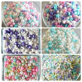 น้ำตาลตกแต่งเค้ก กินได้ สีพลาสเทล 30g/50g
