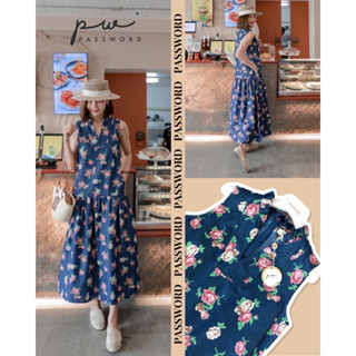 🌈🌿🌺🌸🌼💙💖🇰🇷 Jeans Floral Sleeveless Maxi Dress