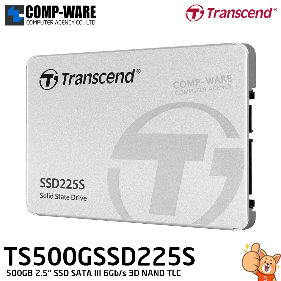 Transcend SSD225S 500GB 2.5" SSD SATA III 6Gb/s 3D NAND TLC - TS500GSSD225S - 3Y Warranty
