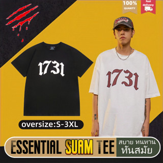 Suamoment เสื้อยืด เสื้อยืดผ้าฝ้ายคอกลม 100% ไซส์ใหญ คู่รัก oversized 1731 insเสื้อผ้าผช เสื้อยืดผู้หญิง