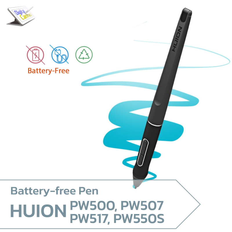 ปากกาสำหรับ เม้าส์ปากกา และ จอวาดภาพ HUION Kamvas Battery-free Pen รุ่น PW500 / PW507 / PW515 / PW51