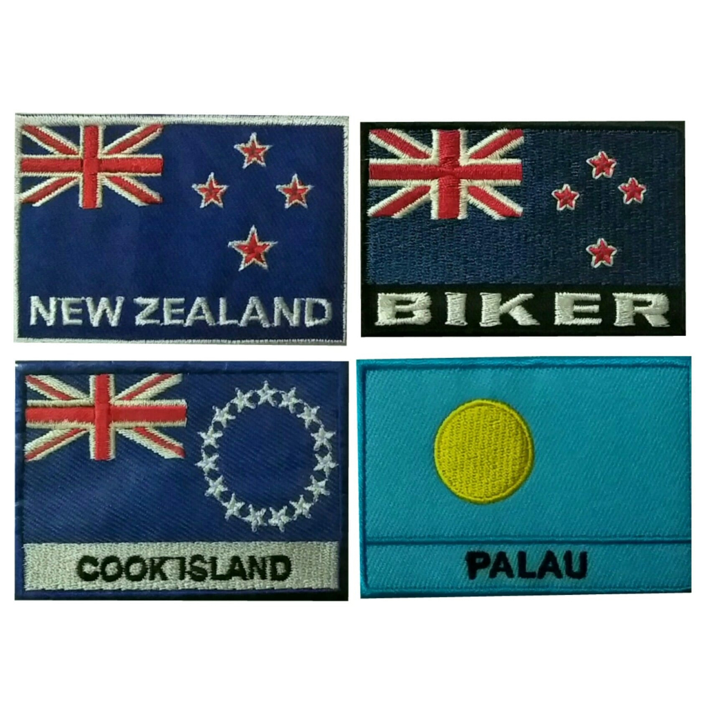 อาร์ม ตัวรีดติดเสื้อ อาร์มปัก Patch #ทวีปโอเชียเนีย#ธงชาตินิวซีแลนด์#New Zealand#ธงชาติปาเลา#Palau