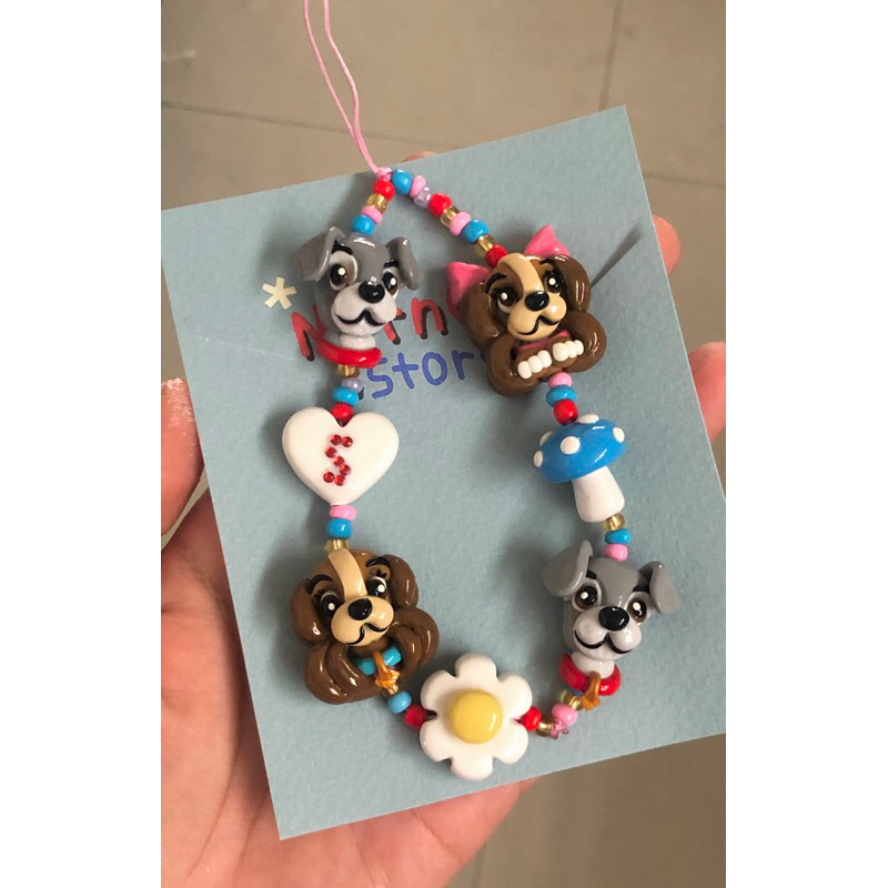 phone strap lady&tramp (made to order 7-10 days) ระบุอักษรในแชทนะคะ