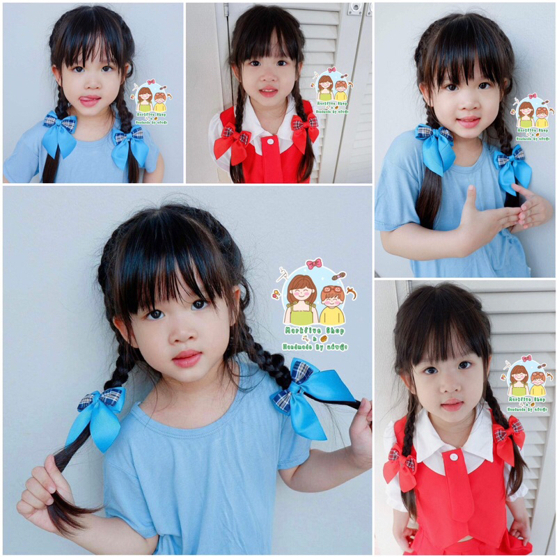 New โบว์มินิสก๊อต #โบว์ลายสก๊อต โบว์นักเรียน โบว์อนุบาล #Handmade