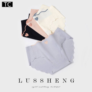 TC กางเกงใน กางเกงผู้หญิง ไร้ขอบ ผ้านิ่ม ตรงกลางเป็นรูปหัวใจน่ารักใส่สบาย ไร้ขอบ แต่งขอบหยักสีทูโทน รุ่น5006