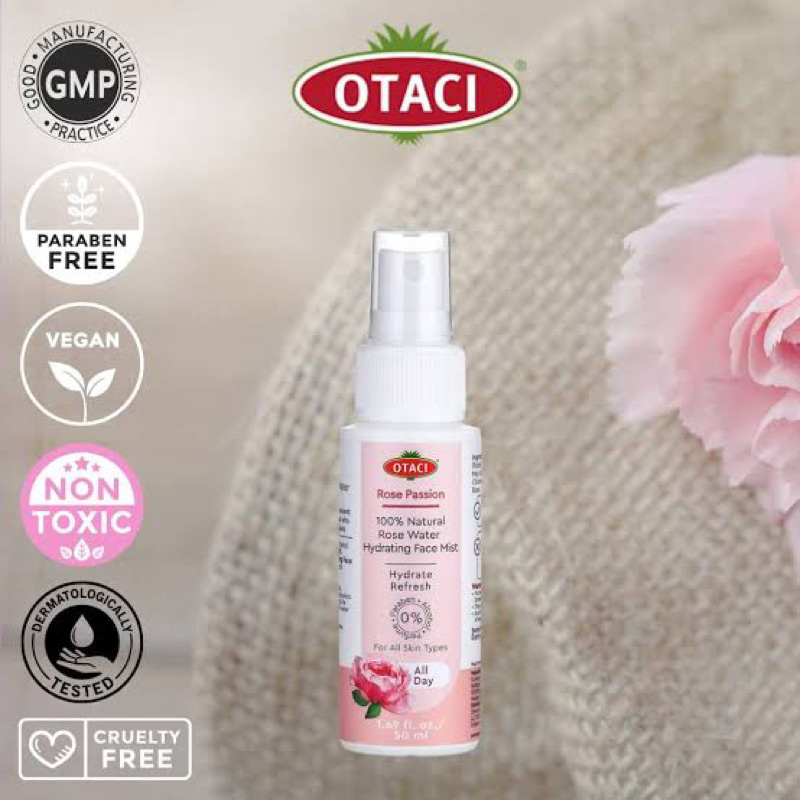 สเปรย์น้ำกุหลาบ น้ำตบกุหลาบ Otaci / Rose Cure 100% Natural Rose Water Refreshing Face Spray 50 ml ฉีดหลังล้างหน้า