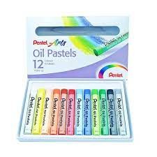 สีชอล์ค Pentel 12 แท่ง 12 สีกล่องขาว