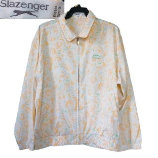 Slazenger เสื้อแจ็คเก็ต ลายดอกไม้ เสื้อกันหนาว มือสอง