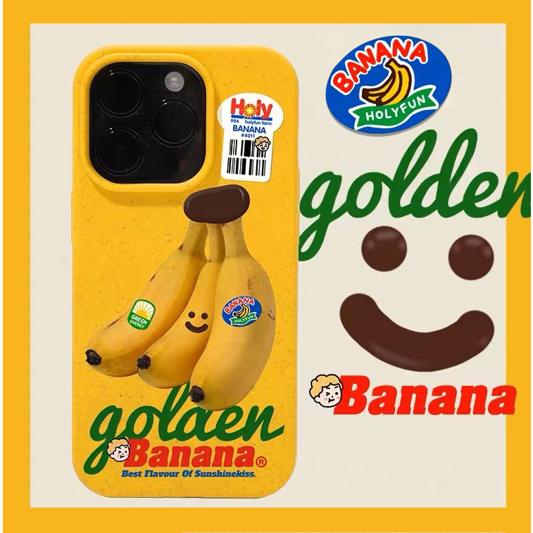 🍌ส่งจากไท🍌กล้วย banana ต้นฉบับ เคสไอโฟน 15 pro max เคส for iPhone 14 13 12 11 pro max case สีเหลือง วัสดุที่ย่อยสลายได้