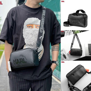 พร้อมส่ง กระเป๋าสะพายข้าง วัสดุกันน้ำ สีดำ KARL