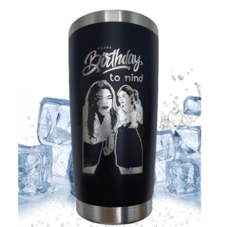 [เลเซอร์ 1 ด้าน] แก้วเก็บอุณหภูมิร้อนเย็น ขอบเลส20oz รุ่นยกดื่ม ราคารวมเลเซอร์แล้ว