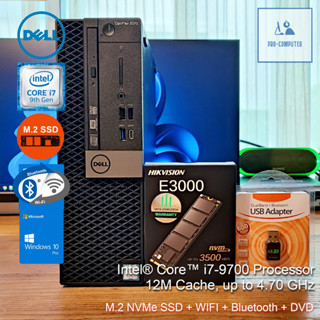 คอมพิวเตอร์ Dell Optiplex 5070 SFF - CPU Core i7-9700 Max 4.70GHz + M.2 NVMe SSD + WIFI + บลูธูท สเปคแรงๆ ต่อจอ HDMI ได้