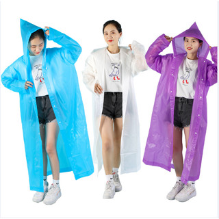 858 เสื้อกันฝนแบบหนา สําหรับผู้ใหญ่ กันน้ำ สีสดสดใส (คละสี)
