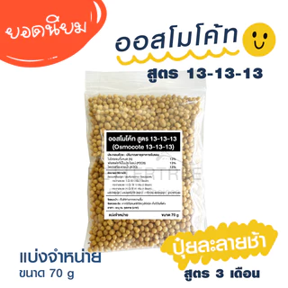 ปุ๋ยออสโมโค้ท ปริมาณ 70 กรัม สูตร 3 เดือน ละลายช้า สูตร 13-13-13 ออสโมโคด ปุ๋ยเหลือง