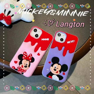 🌈Langton🌸มิกกี้เมาส์ การ์ตูน iphone 11 14 pro max น่าสนใจ ความคิดสร้างสรรค์ รุ่นคู่ case for iPhone 12 13