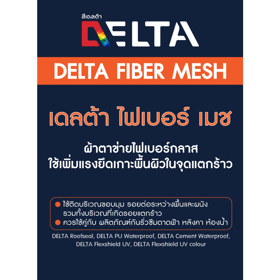 DELTA  Fiber Mesh ตาข่ายไฟเบอร์ (8 นิ้ว x 10 เมตร)