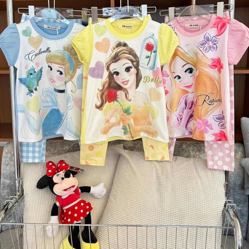 ชุดเซตเสื้อแขนตุ๊กตา กางเกงขายาว ผ้าคอลต้อนนิ่มๆ