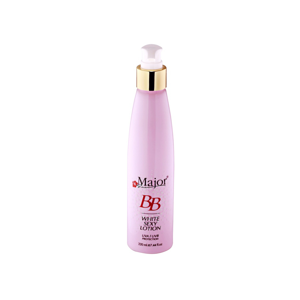 Major white BB sexy lotion 220ml (00911) เมเจอร์ ไวท์ เซ็กส์ซี่ บีบี กันแดด สีชมพูสำหรับผิวขาว