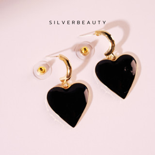 โค้ด SILV45 ลด45.-  Silver beautyต่างหูหัวใจดวงเดียวแฟชั่นE02404