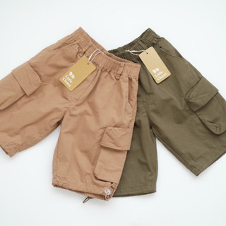 Pocket balloon pant กางเกงขาจั๊ม 6 ส่วน แต่งกระเป๋าข้าง เอวสม็อค มี 2 สี