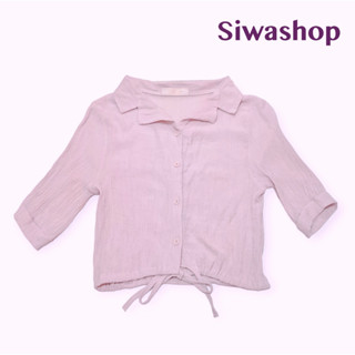 เสื้อรูดเอว สีชมพูอ่อน ป้าย Siwashop