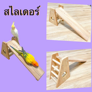 สไลด์เดอร์ ของเล่นสัตว์เลี้ยง อุปกรณ์ฝึกทักษะนกแก้ว ของเล่นไม้สำหรับสัตว์เลี้ยง