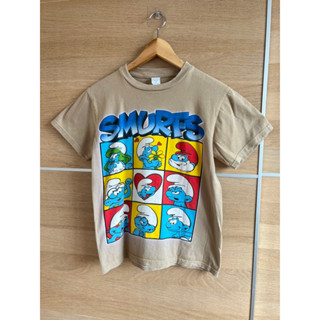 SMURFS x cotton T-shirt x สกรีน smurfs สวย หายาก สีน้ำตาล อก 36 ยาว 23  Code : 736(6)