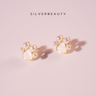 โค้ด SILV45 ลด45.-  Silver beauty ต่างหูรูปเท้าแมวแฟชั่นE06602