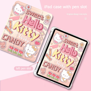 hello kitty เคสแทปเลต ปากกาไอแพด air10 5pro gen10 2 2016/17/21 เจน10 5 แอร์1/2/3/4/5 gen5/6/7/8/9 ipad case tpu 9907