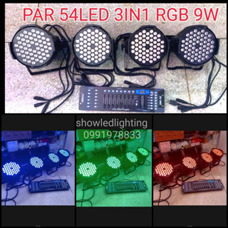 ชุดไฟพาร์ LED  Par 54Led 3in1 RGB  54*9W [T009] ไฟเธค ไฟปาร์ตี้ ไฟพาร์  ไฟดิสโก้ ไฟดีสโก้  Disco light