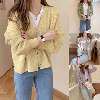 ••พรีออเดอร์15วัน•• เสื้อไหมพรมคาร์ดิแกนสีพาสเทล แมทซ์ง่ายเข้ากับทุกลุค F06