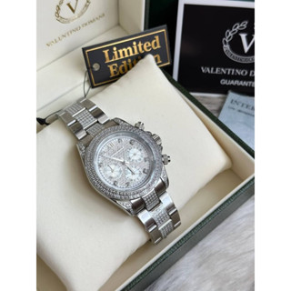 Valentino Domini Full Diamond Chronograph Silver King’size