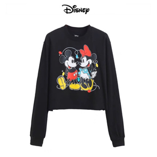 เสื้อครอป เสื้อกันวอร์ม DISNEY  🤎ลายสกรีน 🔮MICKEY &amp;Minnie mouse🔮 🤎แบรนด์ ❣️DISNEY❣️ แท้💯% (TS135)