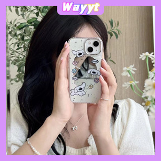 💕พร้อมส่ง💕iPhone 14 13 12 11 Pro Max เคส for เคสไอโฟน11 เรียบง่าย บางเบาพกพาง่าย กระจกเงา การ์ตูน ลูกสุนัข แฟชั่น Case