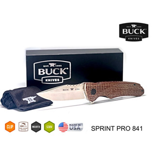 มีดพับ Buck 841 Sprint Pro S30V Stainless Steel Drop Point, Brown Burlap Micarta Handles